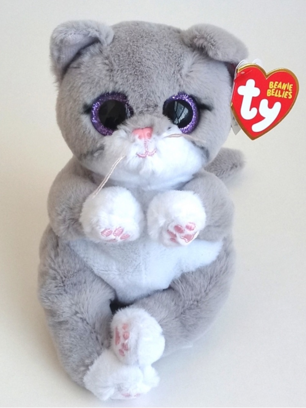 Ty Gray & White Plush Cat - Soft Collectible Kitten NWT Super Sweet Great Gift
